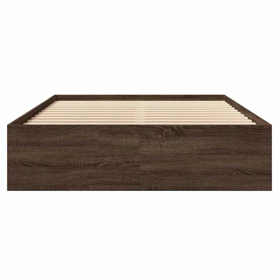 Cadre de lit sans matelas chêne marron 140x190 cm - 5