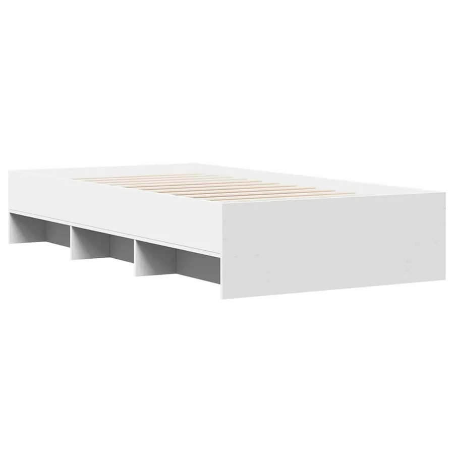 Cadre de lit sans matelas blanc 90x190 cm bois d'ingénierie - 4