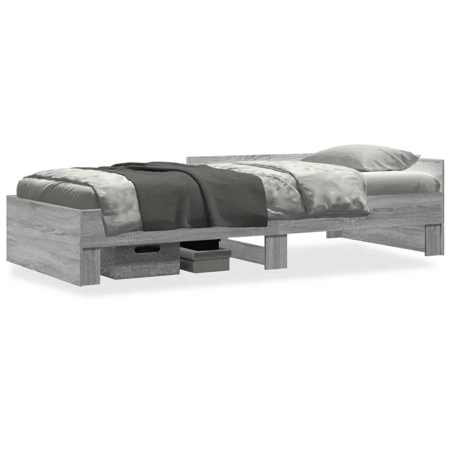 Cadre de lit sans matelas sonoma gris 90x190 cm - 2