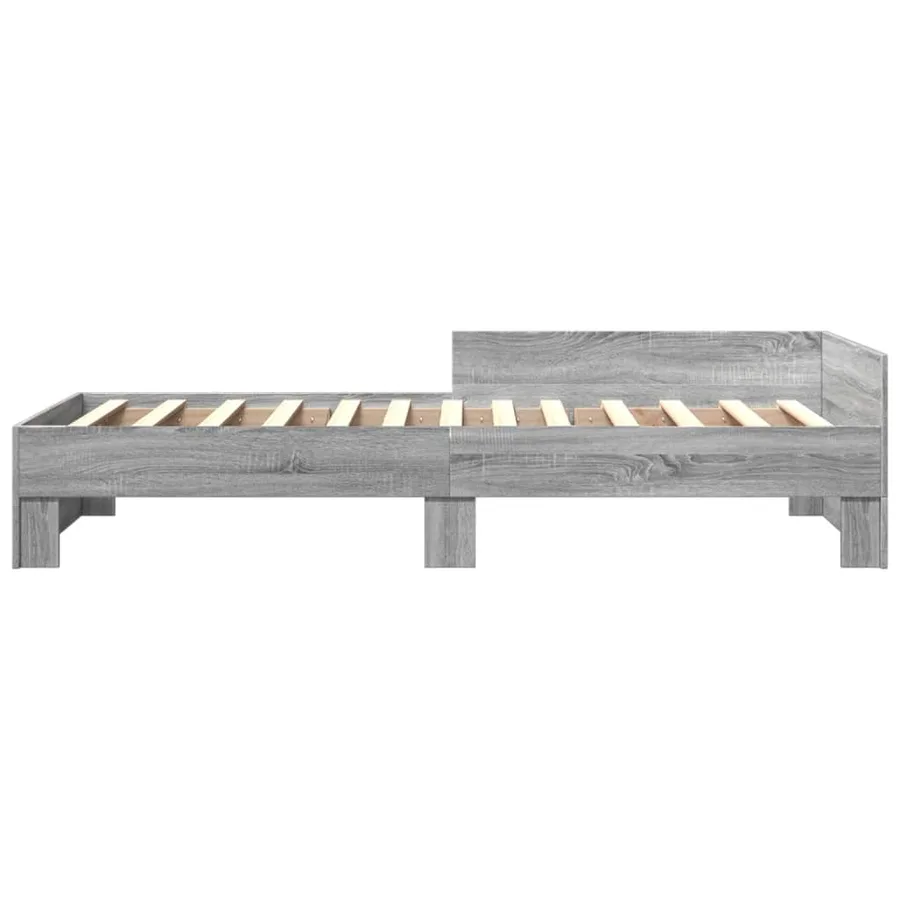 Cadre de lit sans matelas sonoma gris 90x190 cm - 4