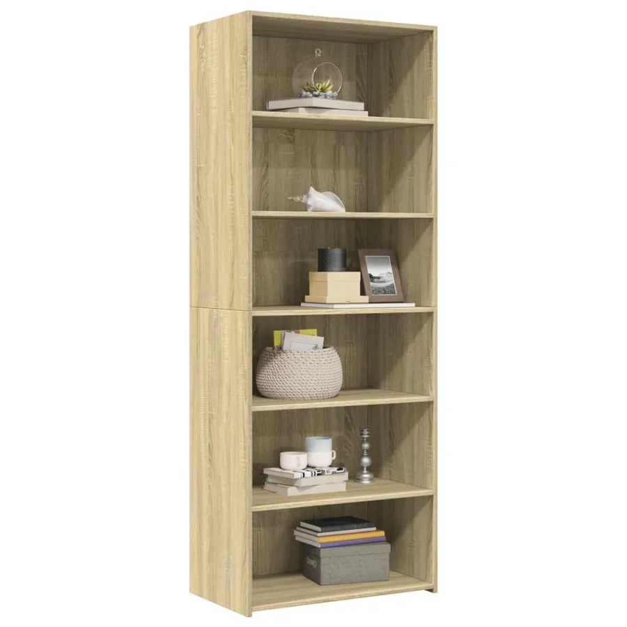 Buffet haut chêne sonoma 70x41x185 cm bois d'ingénierie - 3