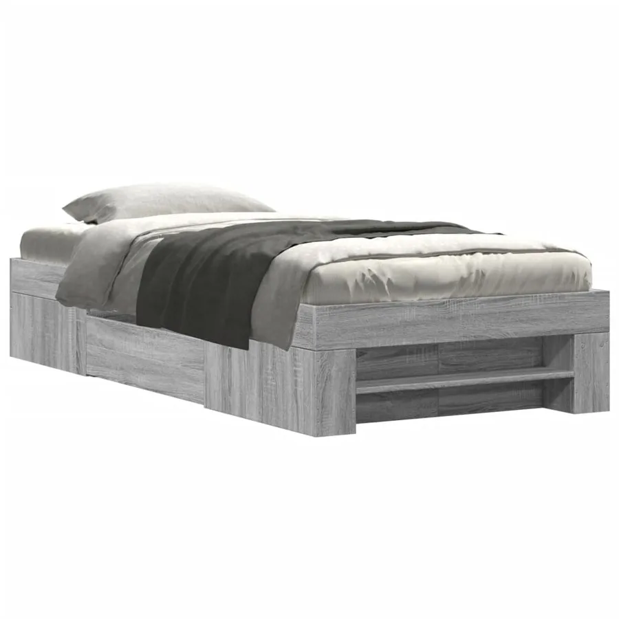 Cadre de lit sans matelas sonoma gris 100x200 cm - 2