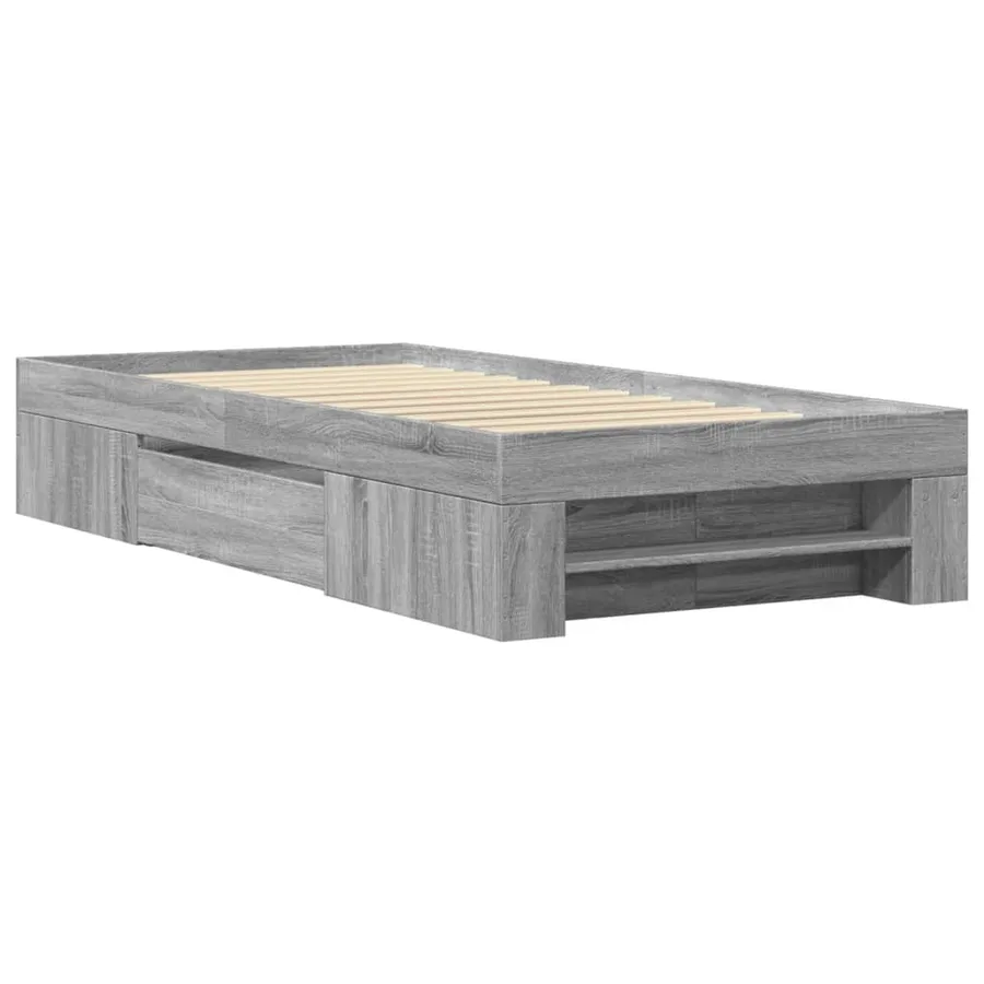 Cadre de lit sans matelas sonoma gris 100x200 cm - 3