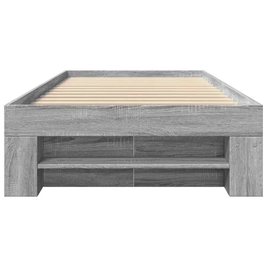 Cadre de lit sans matelas sonoma gris 100x200 cm - 5