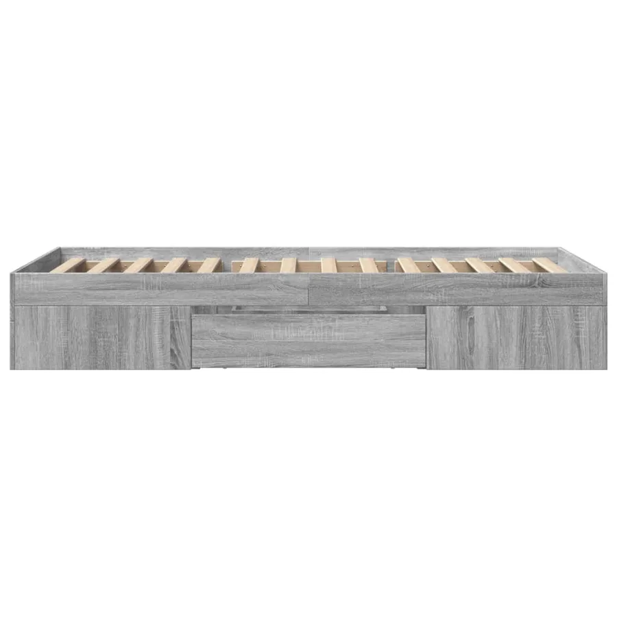 Cadre de lit sans matelas sonoma gris 100x200 cm - 6