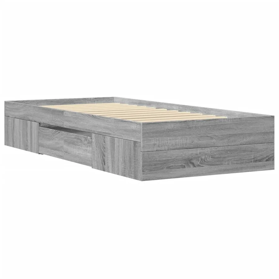Cadre de lit sans matelas sonoma gris 100x200 cm - 7