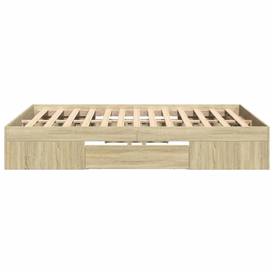 Cadre de lit sans matelas chêne sonoma 140x190 cm - 6