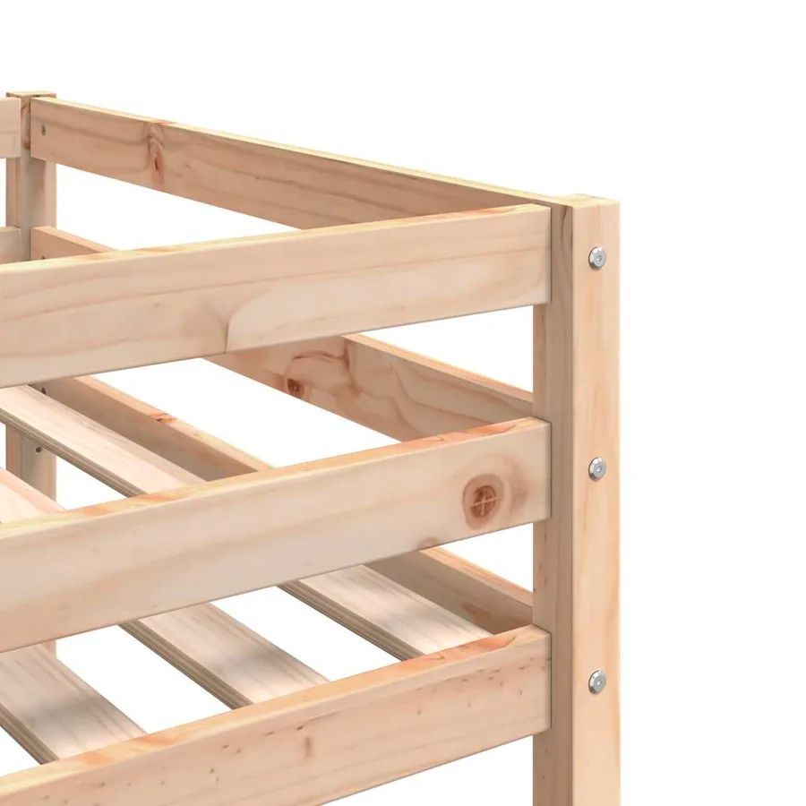 Lit superposé triple sans matelas 90x190 cm bois de pin massif - 9