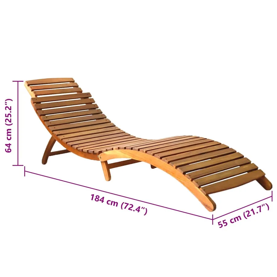 Chaises longues lot de 2 avec coussins Bois d'acacia solide - 16