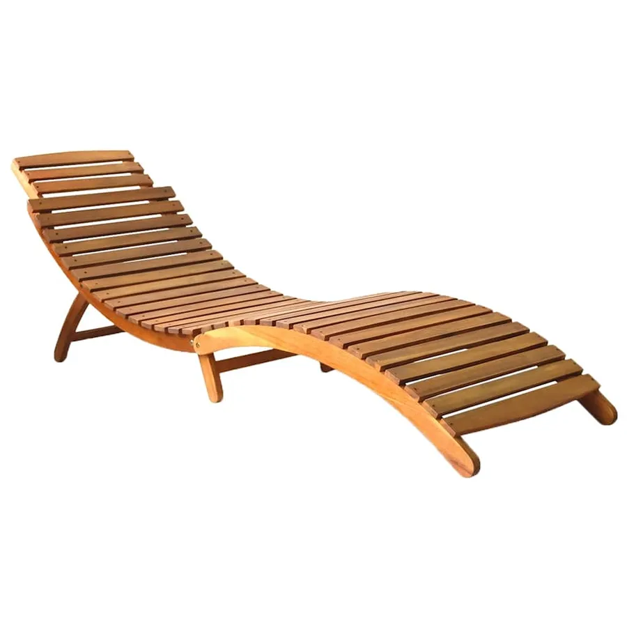 Chaises longues lot de 2 avec coussins Bois d'acacia solide - 2