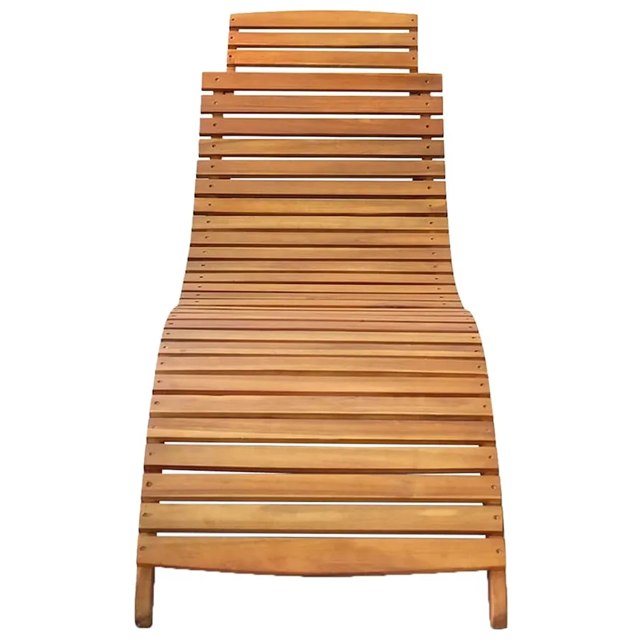 Chaises longues lot de 2 avec coussins Bois d'acacia solide - 3