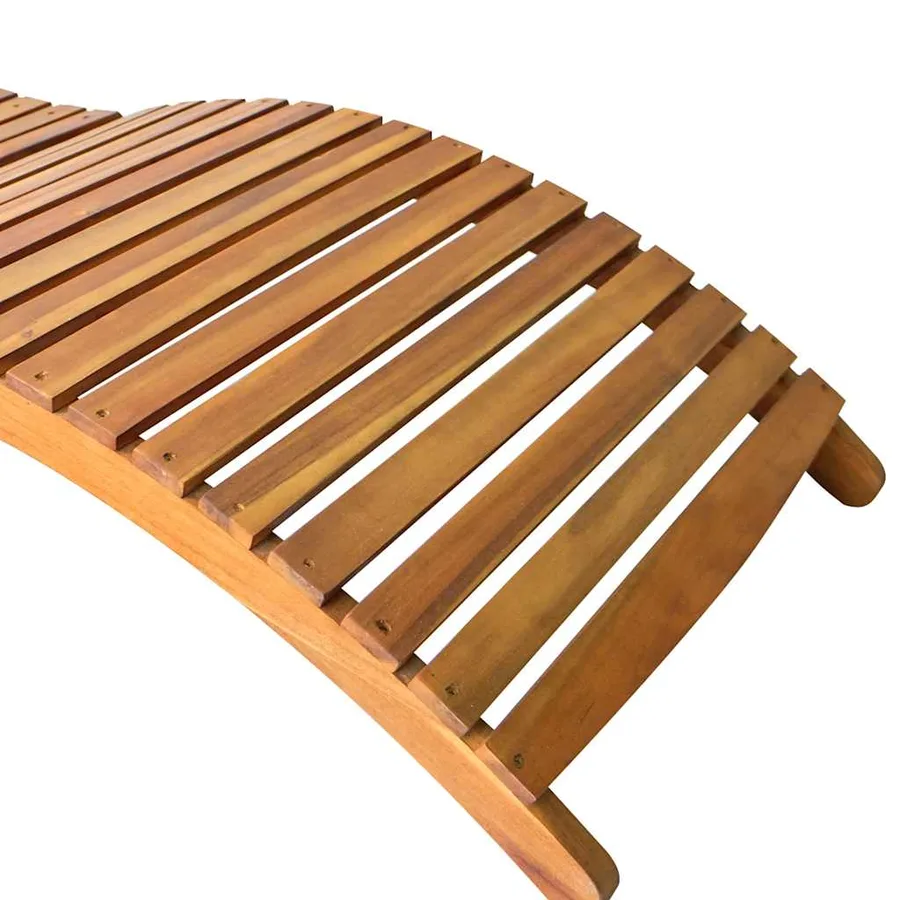 Chaises longues lot de 2 avec coussins Bois d'acacia solide - 5