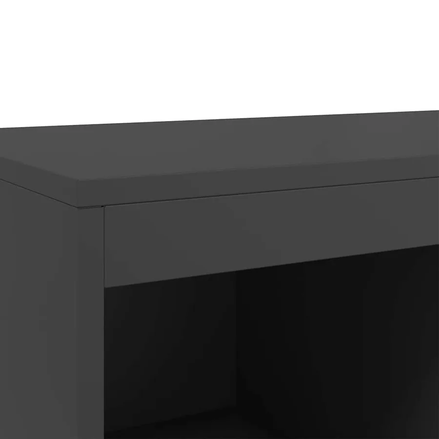 Buffet haut noir 68x39x111,5 cm acier - 10