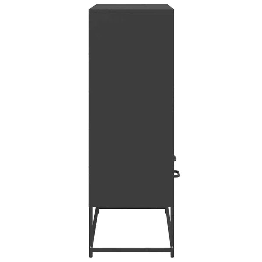 Buffet haut noir 68x39x111,5 cm acier - 5