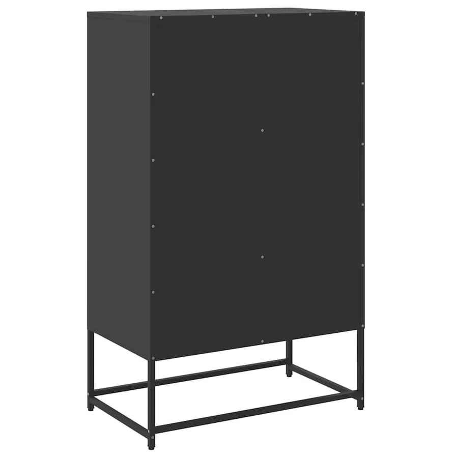 Buffet haut noir 68x39x111,5 cm acier - 6