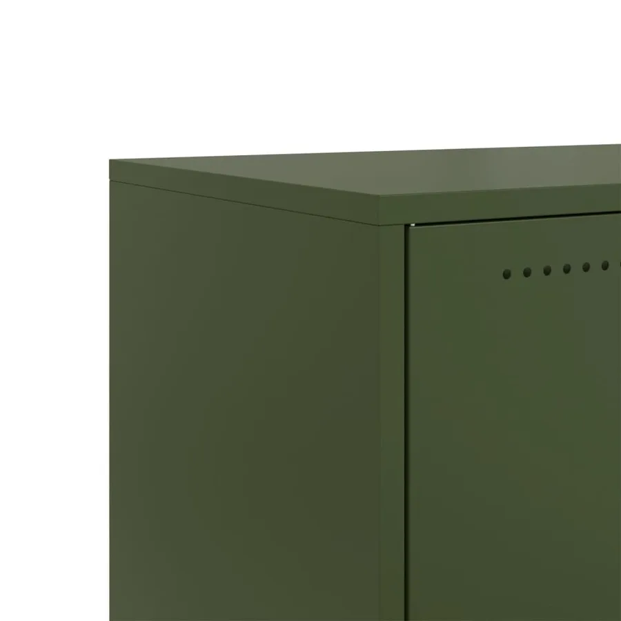 Meuble TV vert olive 68x39x43,5 cm acier - 10