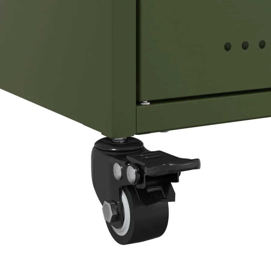 Meuble TV vert olive 68x39x43,5 cm acier - 11