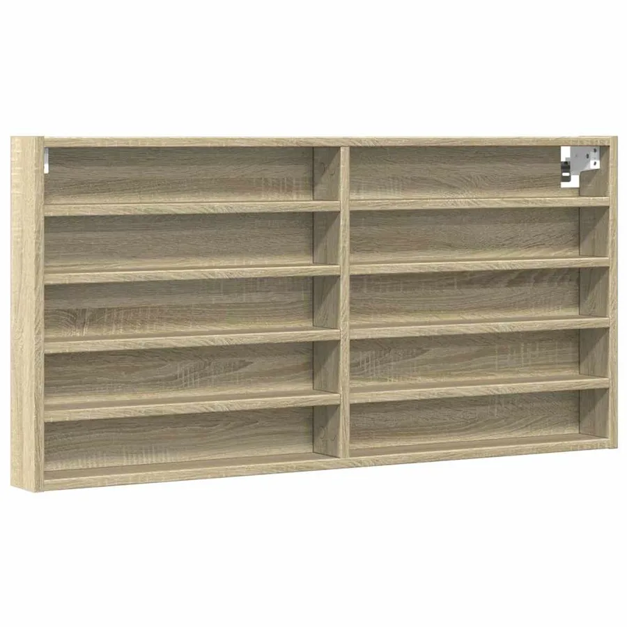 Armoire à vitrine chêne sonoma 100x8,5x50 cm bois d'ingénierie - 2