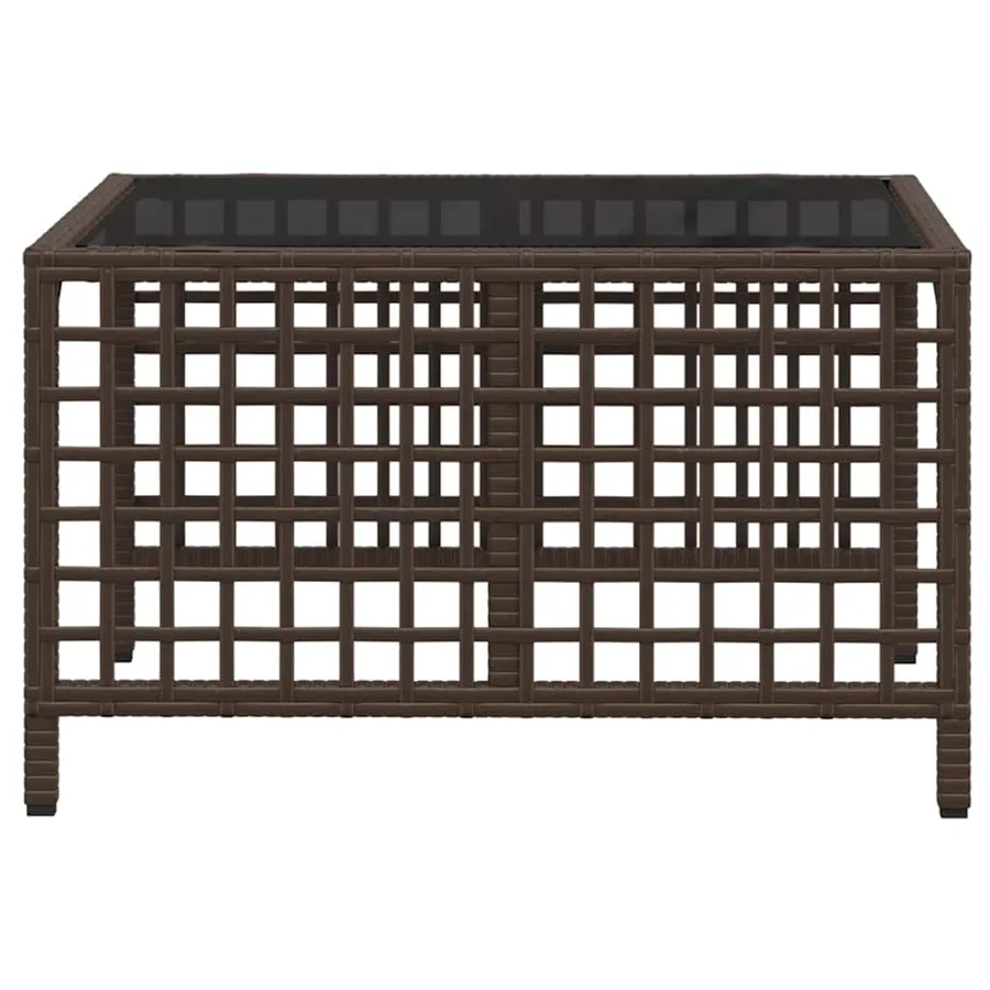 Salon de jardin d'angle et coussins 3 pcs marron résine tressée - 9