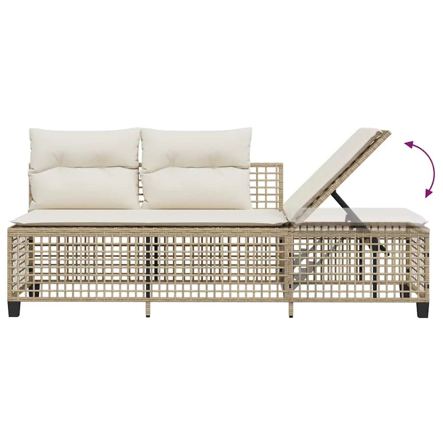 Salon de jardin d'angle avec coussins 3pcs beige résine tressée - 11