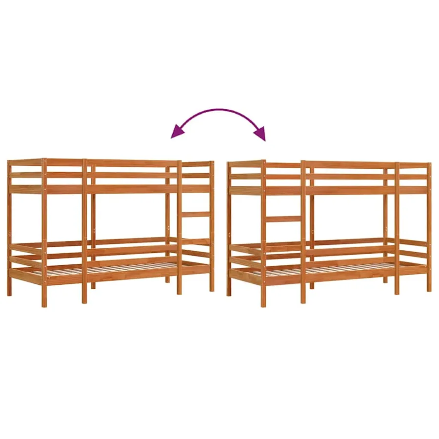 Lit superposé sans matelas cire marron 80x200 cm pin massif - 8