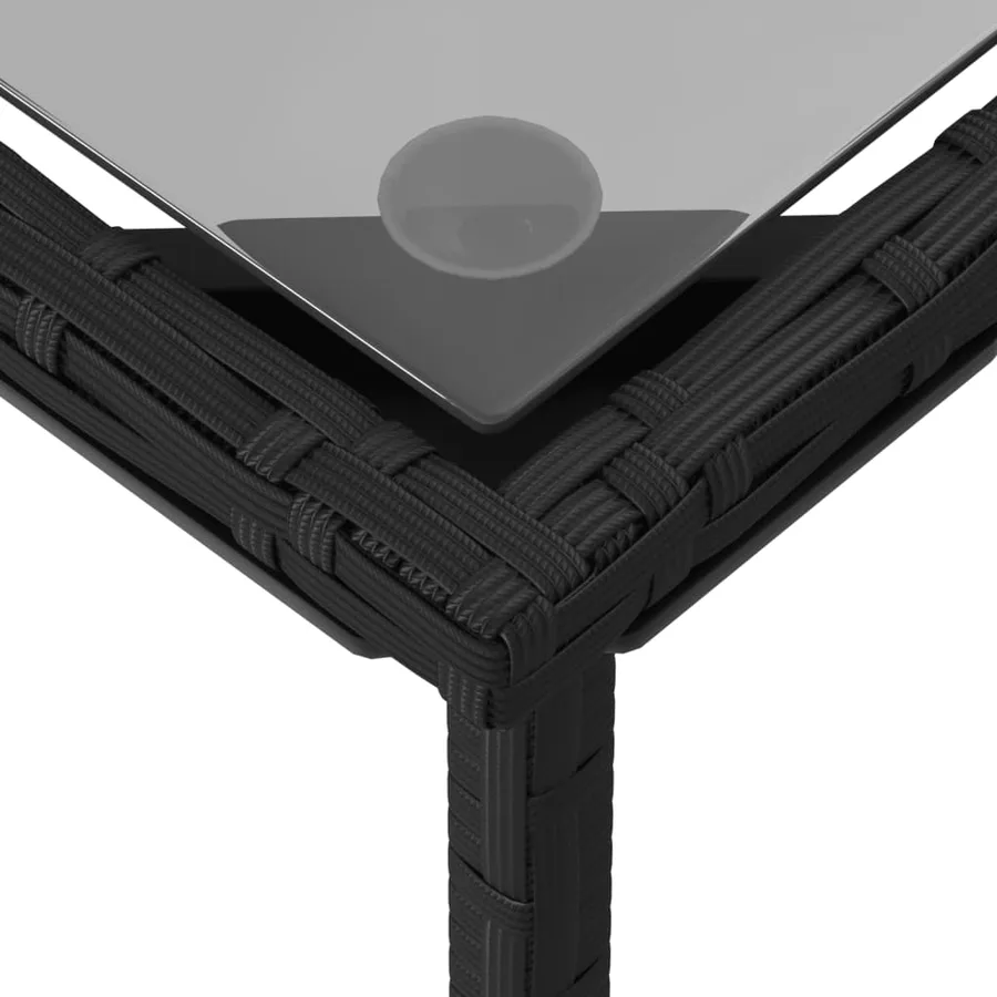 Salon de jardin 3 pcs avec coussins noir résine tressée - 11