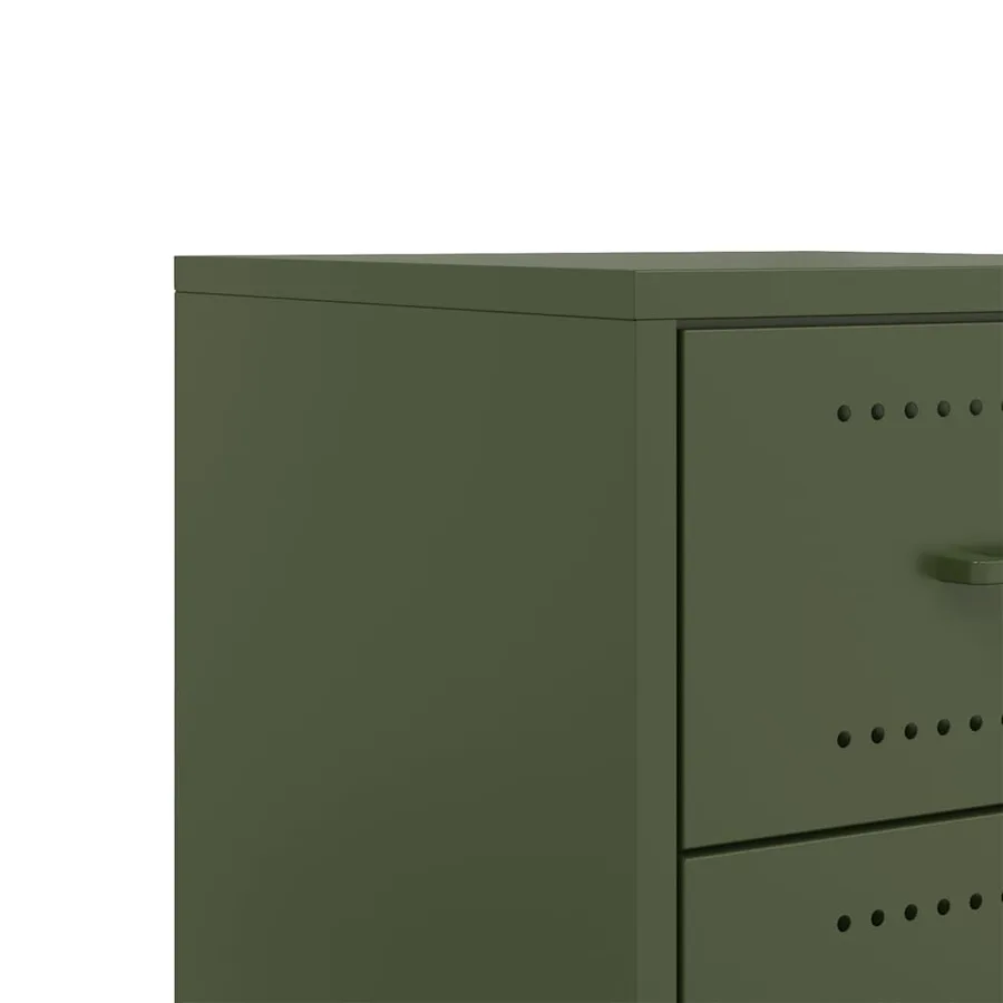 Tables de chevet 2 pcs vert olive 36x39x43,5 cm acier - 10