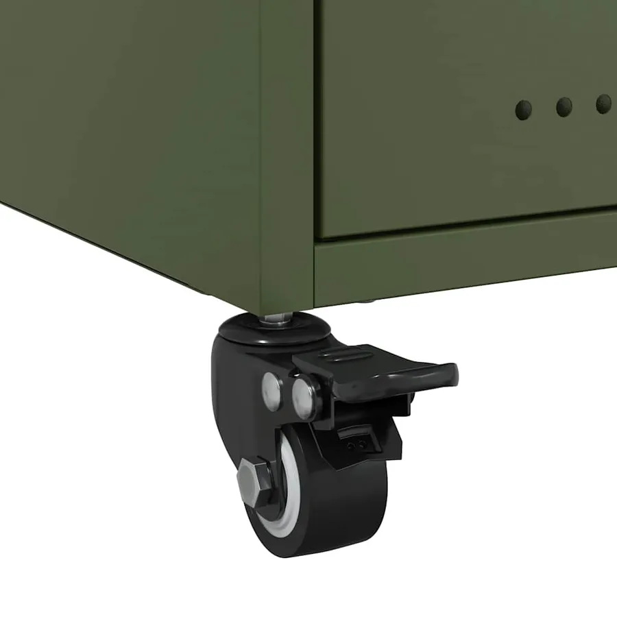 Tables de chevet 2 pcs vert olive 36x39x43,5 cm acier - 11