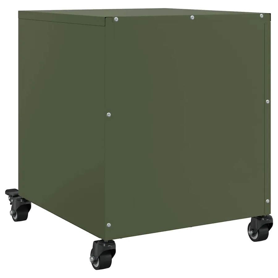 Tables de chevet 2 pcs vert olive 36x39x43,5 cm acier - 8