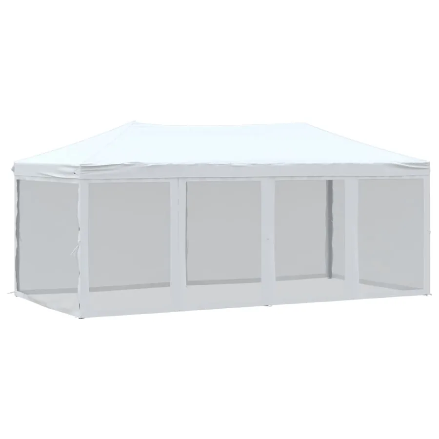 Tente de réception pliable avec parois Blanc 3x6 m - 2