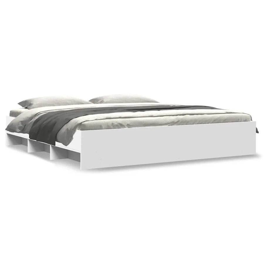Cadre de lit sans matelas blanc 180x200 cm bois d'ingénierie - 2