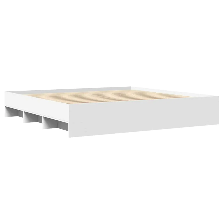 Cadre de lit sans matelas blanc 180x200 cm bois d'ingénierie - 4