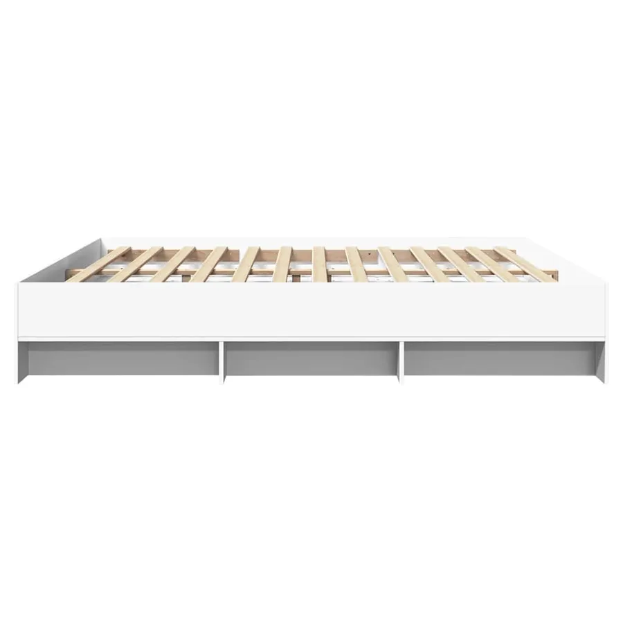 Cadre de lit sans matelas blanc 180x200 cm bois d'ingénierie - 6