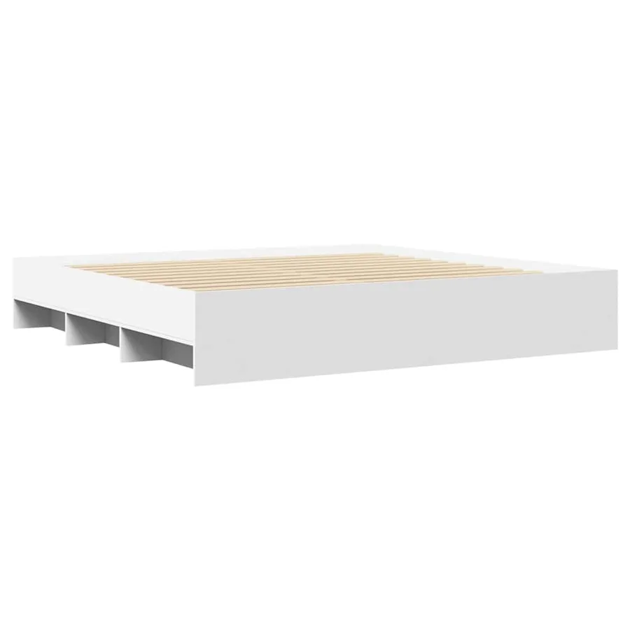 Cadre de lit sans matelas blanc 180x200 cm bois d'ingénierie - 7