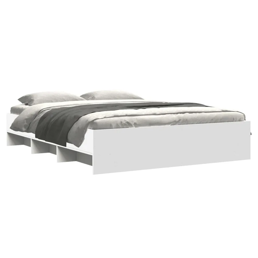 Cadre de lit sans matelas blanc 160x200 cm bois d'ingénierie - 3