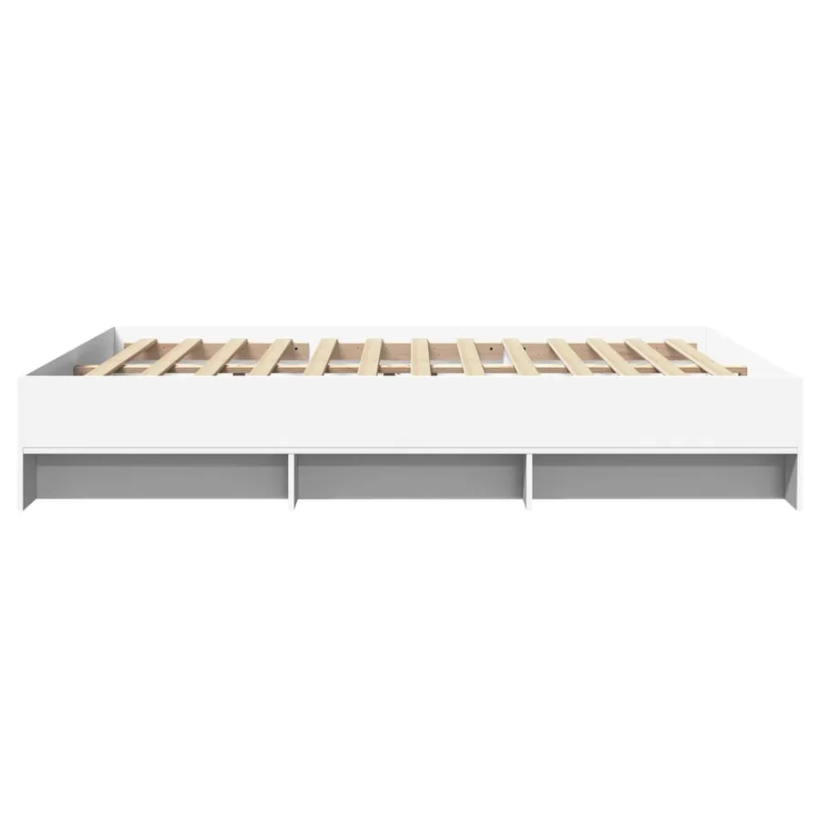 Cadre de lit sans matelas blanc 160x200 cm bois d'ingénierie - 6
