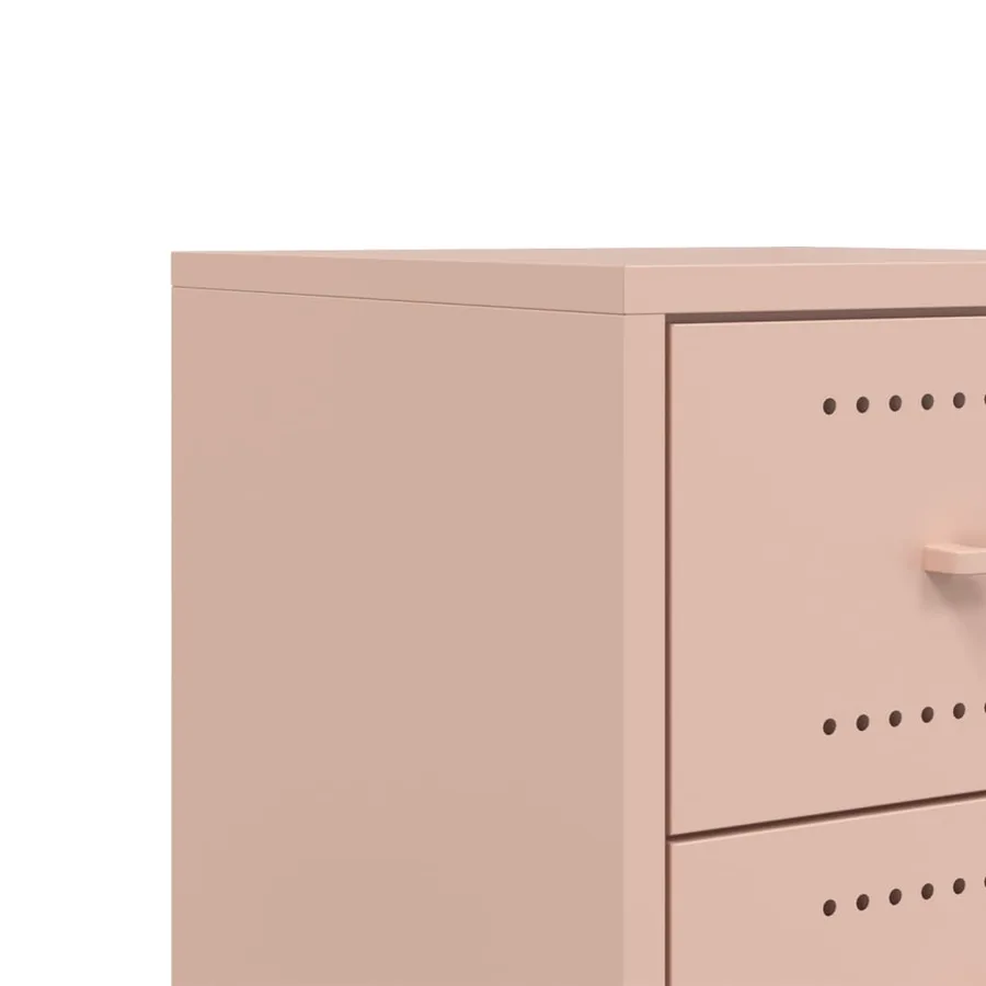 Table de chevet rose 36x39x43,5 cm acier - 10