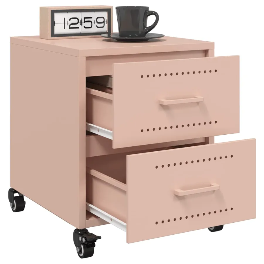 Table de chevet rose 36x39x43,5 cm acier - 4