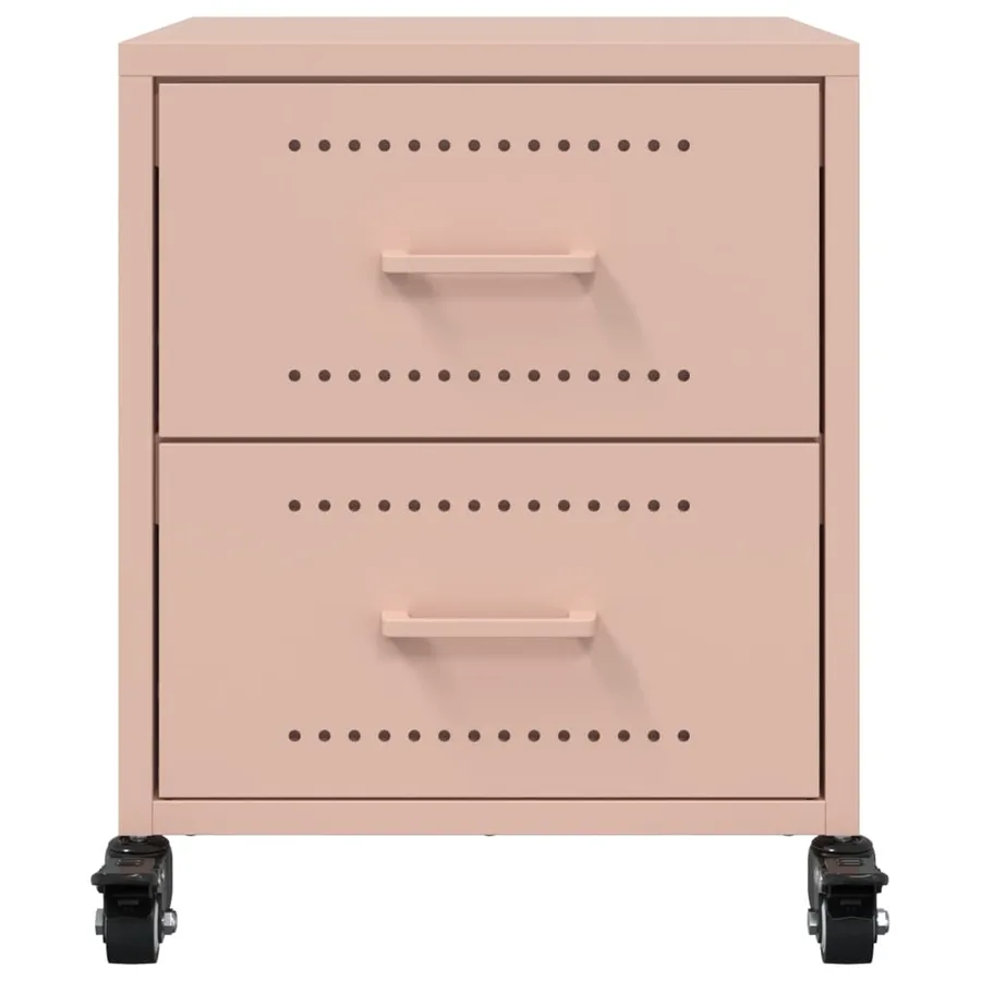 Table de chevet rose 36x39x43,5 cm acier - 6
