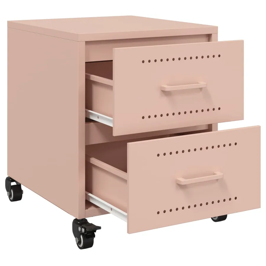 Table de chevet rose 36x39x43,5 cm acier - 9