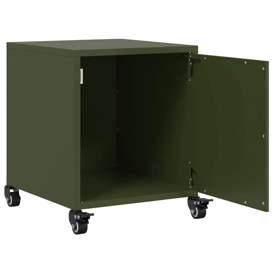 Tables de chevet 2 pcs vert olive 36x39x43,5 cm acier - 10