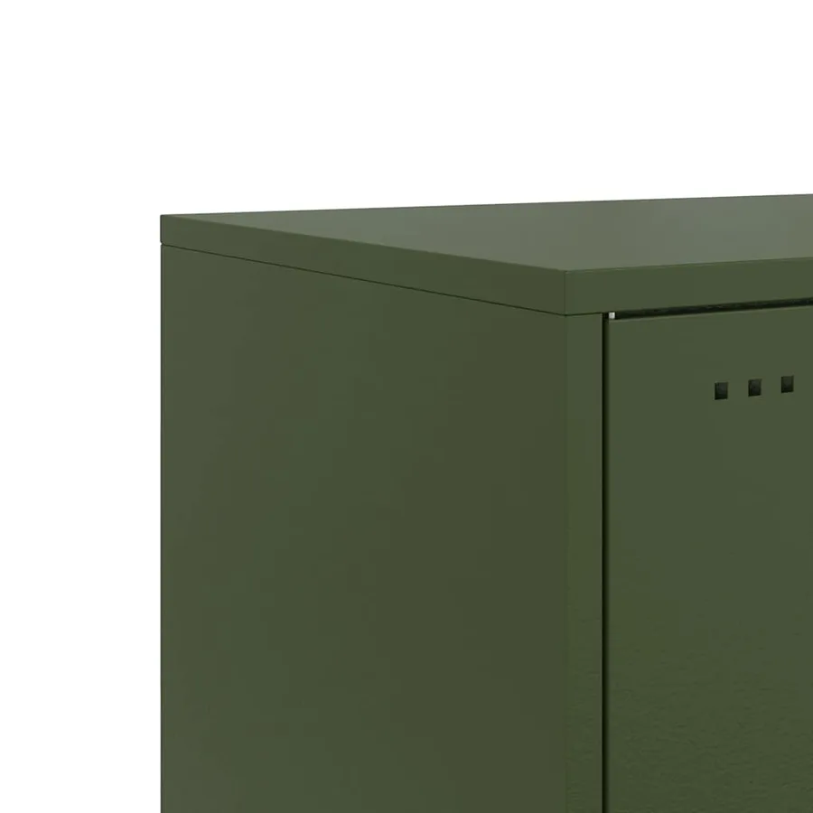 Tables de chevet 2 pcs vert olive 36x39x43,5 cm acier - 11
