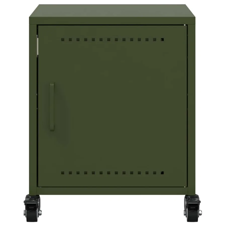 Tables de chevet 2 pcs vert olive 36x39x43,5 cm acier - 6