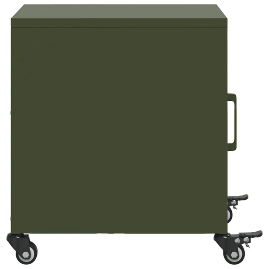 Tables de chevet 2 pcs vert olive 36x39x43,5 cm acier - 7