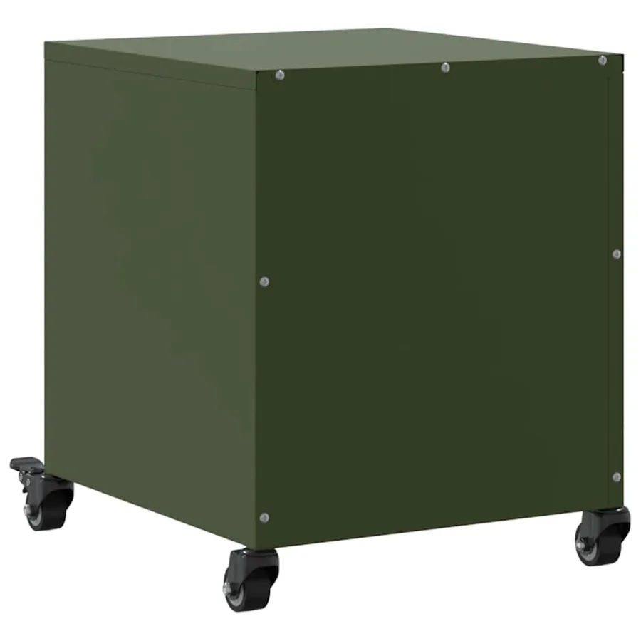 Tables de chevet 2 pcs vert olive 36x39x43,5 cm acier - 8
