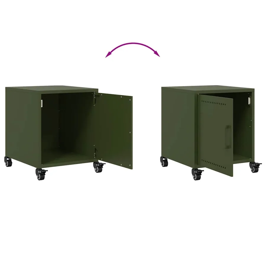 Tables de chevet 2 pcs vert olive 36x39x43,5 cm acier - 9