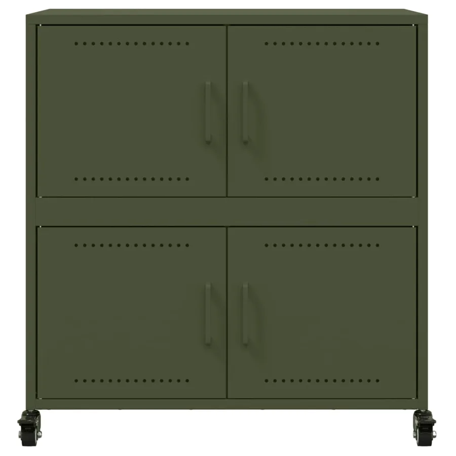 Buffet vert olive 68x39x72 cm acier - 6