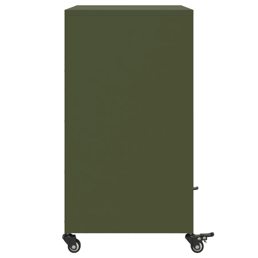 Buffet vert olive 68x39x72 cm acier - 7