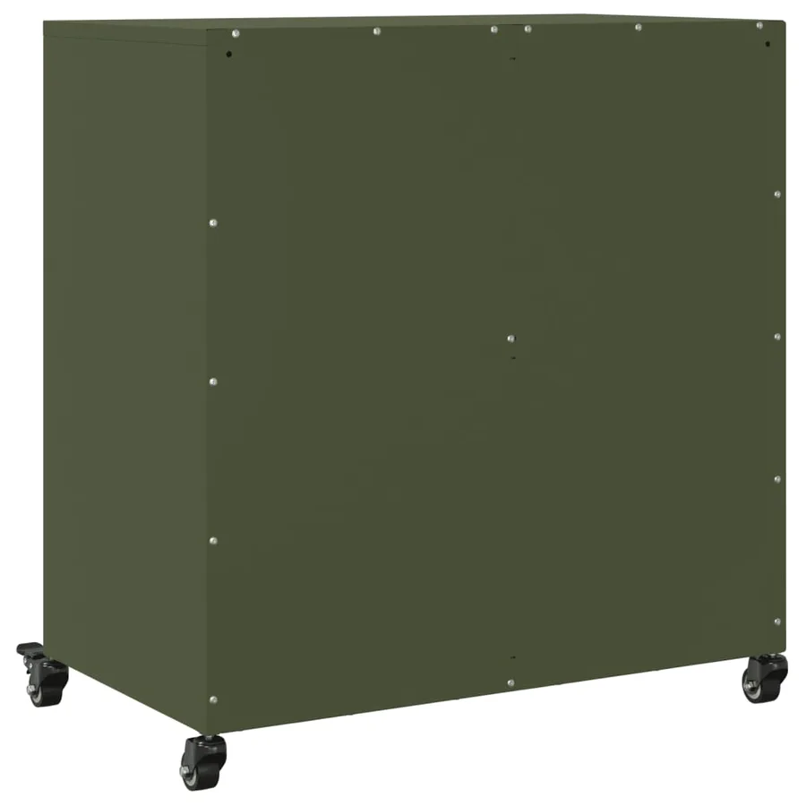 Buffet vert olive 68x39x72 cm acier - 8