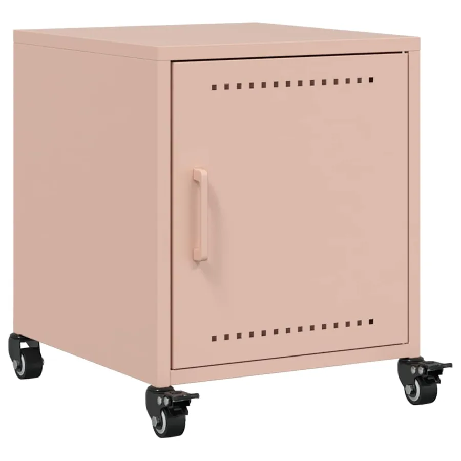 Table de chevet rose 36x38,5x43,5 cm acier - 2